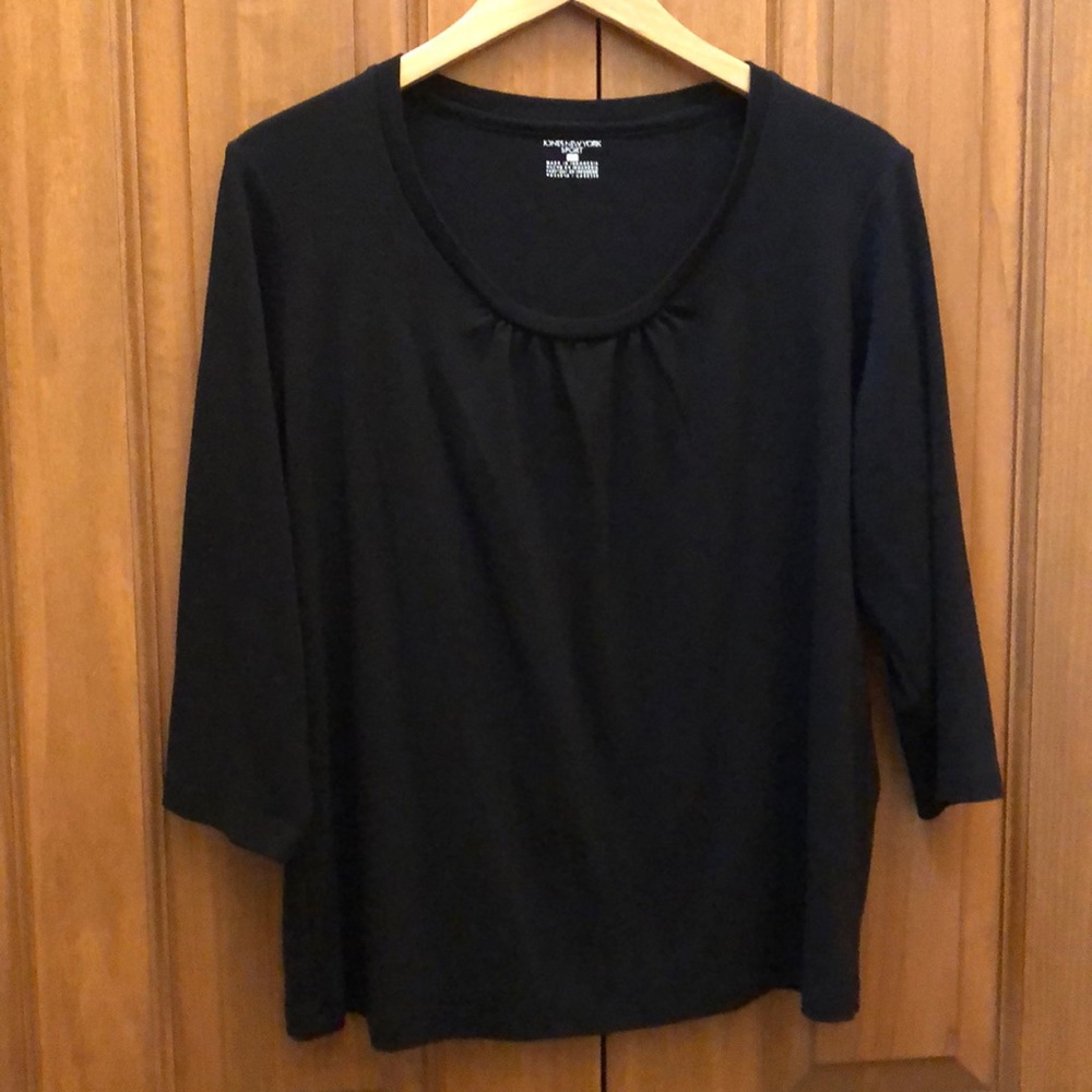 Jones New York black 3/4 sleeve tee size 2X
